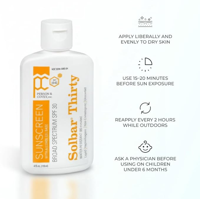 Solbar PF Sunscreen Liquid SPF 30 4 oz (Pack of 6)