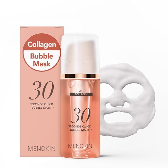 MENOKIN 30 Seconds Quick Bubble Mask [LIFT] - [Collagen] & Niacinamide in Micro-bubbles for Anti Aging, Boost Elasticity, Fine Lines, Korean Glass Skin Care Essential, 70 Uses, 3.21 fl.oz
