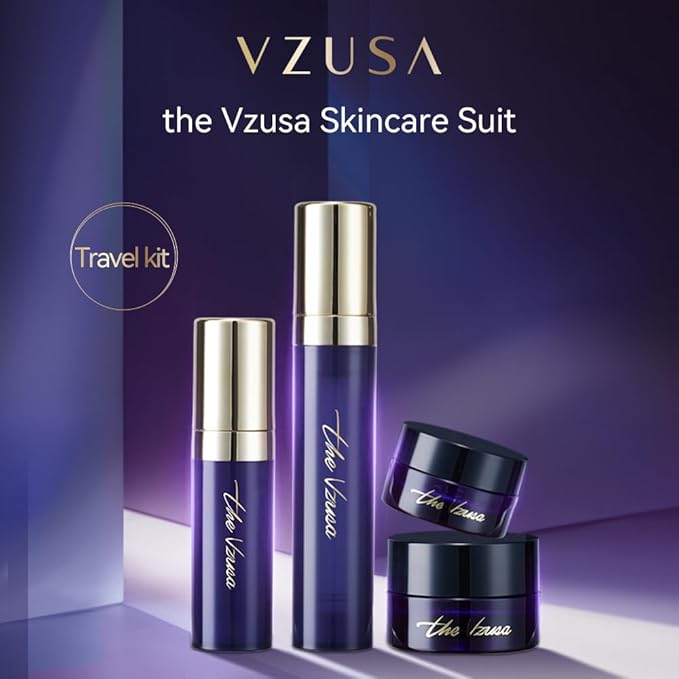 VZUSA Skin Care Sets,10ml Activating Toner, 5ml Recovery Essence, 3g Multi-Purpose Eye Cream, 5g Repair Firming Cream, Travel Set Gifts