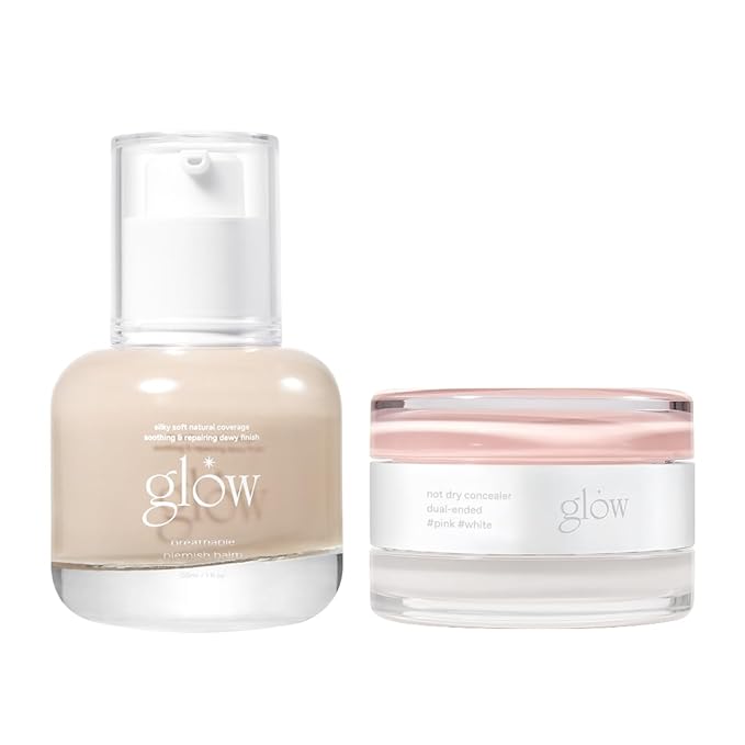 glow breathable blemish balm #one & not dry concealer #pink #white set | medium-coverage bb cream & tinted moisturizer | covers under-eye circles & blemishes | 1 fl oz x 0.4 0z