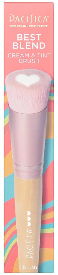 Pacifica Foundation Brush - for Makeup Blending Cream & Liquid Make Up - Makeup Brush for Foundations, Blush, Bronzer, Highlighting & Setting Powder - Beauty Tools for Skin Care, Vegan & Cruelty-Free