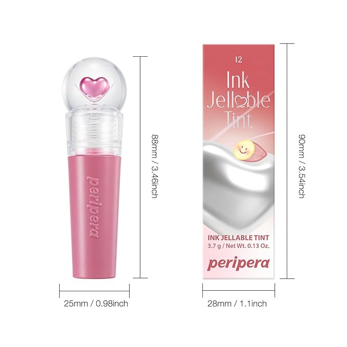 Peripera Ink Jellable Tint, Lip Stain, Korean Lip Tint, High Pigment Color, Longwear, Weightless, Moisutizing, Hydrating (012 All That Pink)