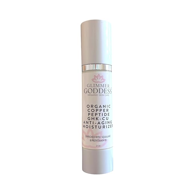 GLIMMER GODDESS Copper Peptide Moisturizer – Lightweight Hydrating Cream with GHK-Cu Complex, Organic Aloe Vera & Botanical Oils – For All Skin Types