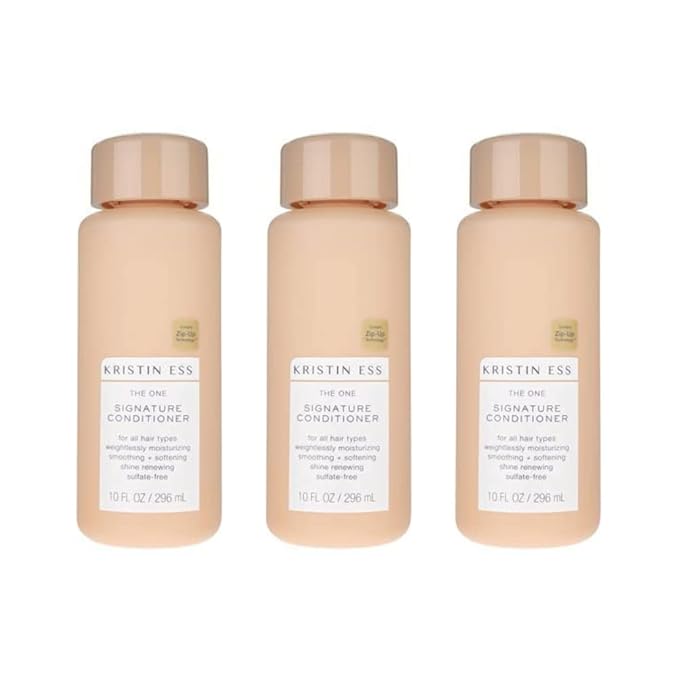 Kristin Ess One Signature Conditioner for Dry Damaged Hair - Moisturizing, Smoothing, and Softening, Sulfate Free, Color and Keratin Safe, 10 fl oz (Pack of 3)