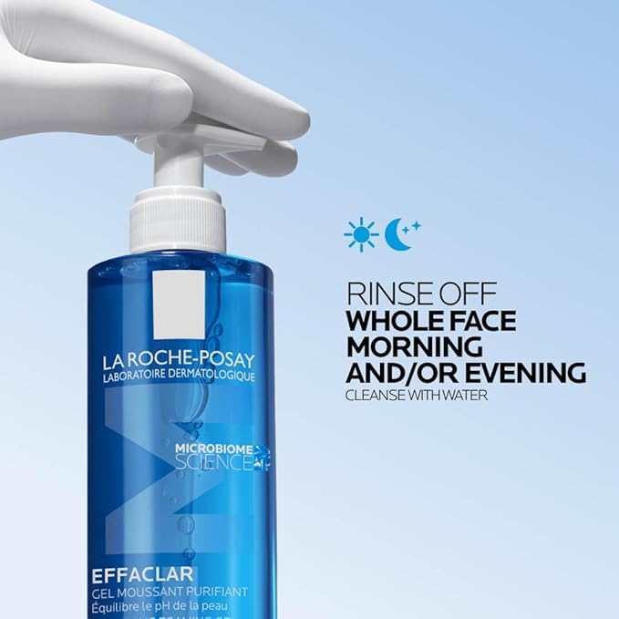 La Roche-Posay Effaclar Purifying Foaming Gel Cleanser for Oily Skin, With Zinc Pidolate To Remove Excess Oil & Shine, Alcohol Free & Oil Free, Sensitive Skin Tested