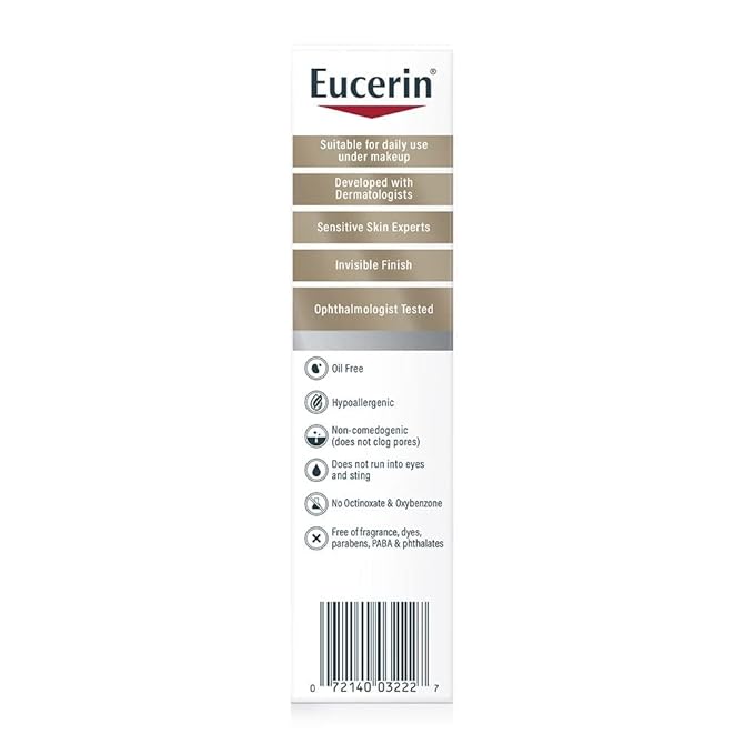 Eucerin Sun Age Defense SPF 50 Face Sunscreen Lotion with Hyaluronic Acid, Hypoallergenic, Non-Comedogenic Sunscreen SPF 50 Free of Fragrance, Oxybenzone and Octinoxate, 2.5 Fl Oz Bottle
