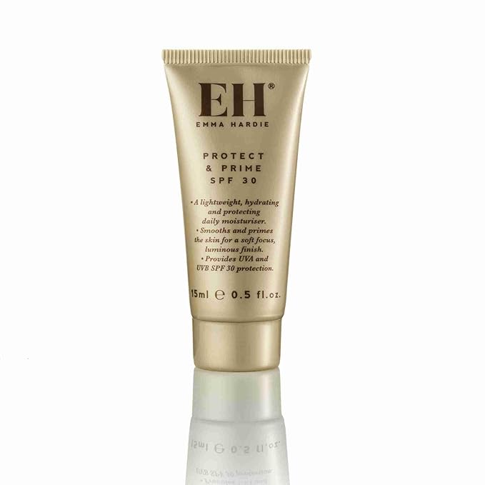 Emma Hardie 15ml Protect & Prime SPF30 Protection Sunscreen Moisturiser with Hyaluronic Acid, Defences Against UVA & UVB Damage and Premature Ageing, Excellent as Make-Up Primer, Vegan & Cruelty Free