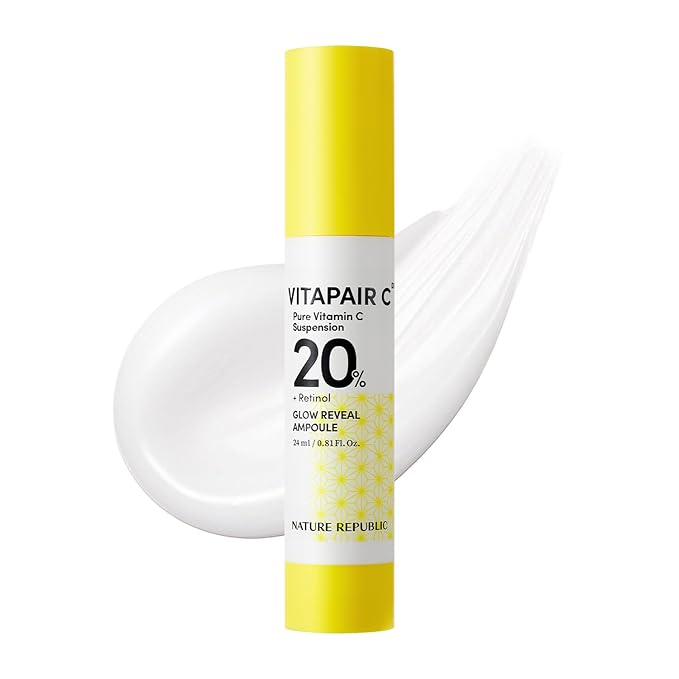 Nature Republic Vitapair C Glow Reveal Ampoule | Dark Spot Serum with Niacinamide, for Radiance & Dewy Glow Skin, Even-Looking Skin Tone, Korean Skincare, 24ml / 0.81 fl oz