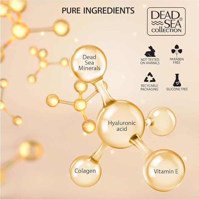 Dead Sea Collection Day Cream for Face with 5% Hyaluronic Acid, Dead Sea Minerals, and Vitamin E – Anti Aging Nourishing Skin Care Moisturizer to Reduce Wrinkles (1.69 fl. oz)