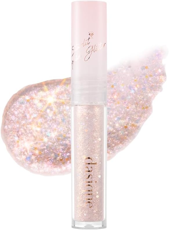 dasique Starlit Jewel Liquid Glitter (04 Rose Quartz) | Twinkle Glitter Shadow | Korean Makeup | Shimmer Eye Make Up | Eyeshadow Eyeliner | Long lasting | Multi use | Quick drying