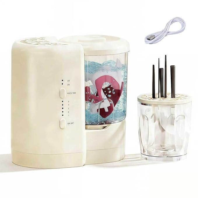 3-in-1 Electric Makeup Brush Cleaning Machine USB Portable Makeup Brush Cleaning Tool Makeup Brush Dryer Underwear Cleaning Machine suitable for various sizes of beauty sets sponges and small clothes