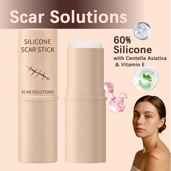 Scar Solution Stick, Silicone Scar Stick, 2pcs Moisturize Smoothing Skin Care Balm For Reducing Appearance Of Face Body, Suitable For All Skin Types