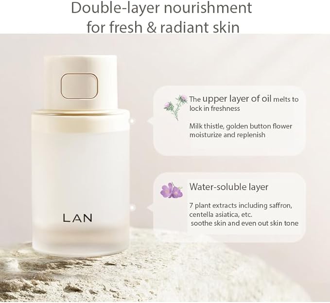 1PC LAN Toner LAN Time Flower Lotion, LAN Face Essence Toner Soothing Firming Lifting Moisturizing Double Layer Facial Lotion, Reliving Dull Skin Essence, 100ml / 3.38 FLOZ