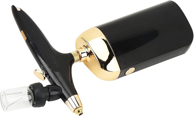 Respicefinem Oxygen Facial Airbrush Portable Makeup Skin Care Toner Nano Mist Sprayer Device Lady Gifts Black Set with Fine Atomization Non Slip Material Cordless Portable (Black)