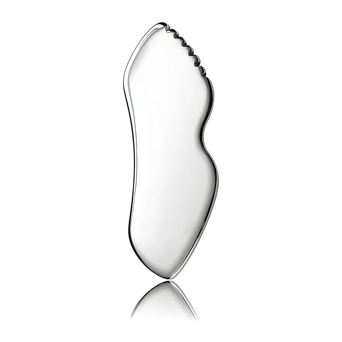 Stainless Steel Gua Sha Facial Tools Guasha Face Sculpting Tool Metal Detail Stone Body Lymphatic Drainage Massager Face Skin Care Gift for Women