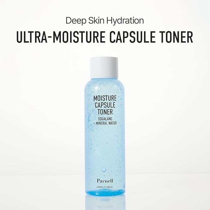 Parnell Squalane Mineral Water Capsule Toner, Deep Hydrating & Nourishing K-Beauty Face Essence for Dry, Sensitive Skin (6.76 fl. oz / 200ml)