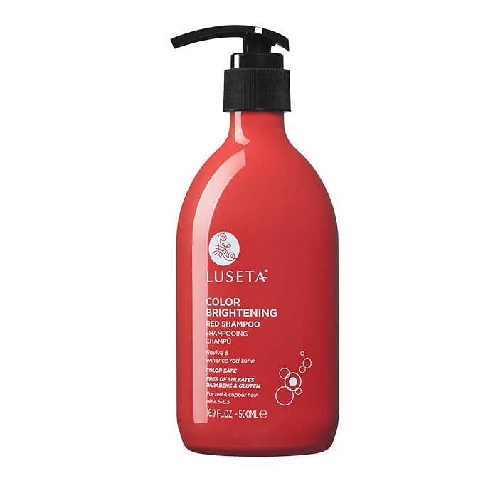 Luseta Color Brightening Red Shampoo for Red Hair, Enhancing Red Hair Shampoo for Color Treated, Color Depositing Shampoo for Copper Hair, Sulfate, Paraben & cruelty free 16.9oz