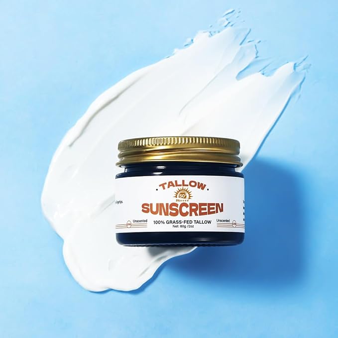 VRAIKO Tallow Sunscreen SPF 30, 100% Grass-Fed Tallow & Honey Extract | Non-Greasy, UVA/UVB Protection | Clean Balm for Face & Body, 2oz