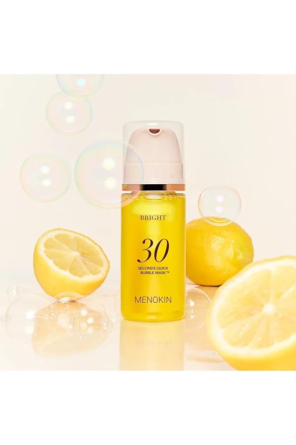 MENOKIN 30 Seconds Quick Bubble Mask [BRIGHT] - [Vitamin C] [Glutathione & Niacinamide] in Micro-bubbles for Dark Spots, Uneven Skin Tone, Korean Skin Care Essential, 70 Uses, 3.21 fl.oz