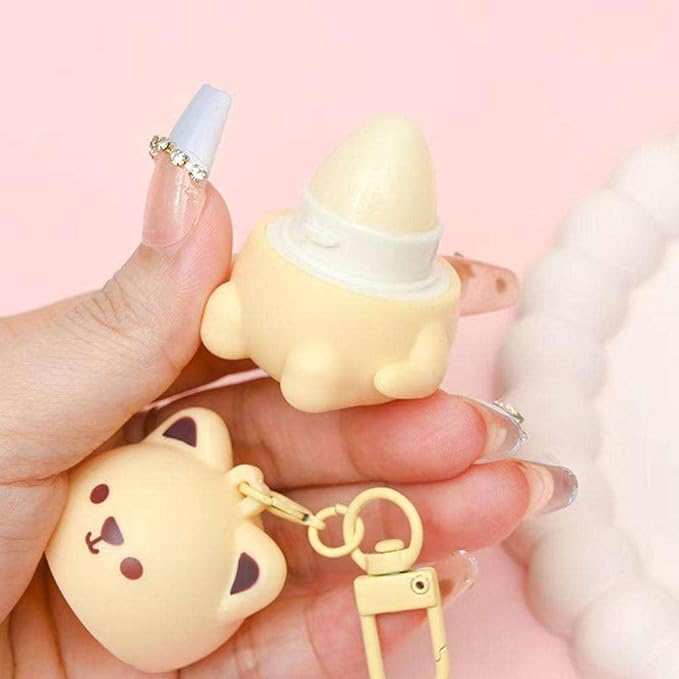 Cute Little Bear Lip Balm for Children,Anti-Dry Anti-Crack Moisturizing Lip Gloss,Natural Ingredients Lipsticks Lip Care Products,Fruit Flavored Lip Stick for Kids (3pcs)