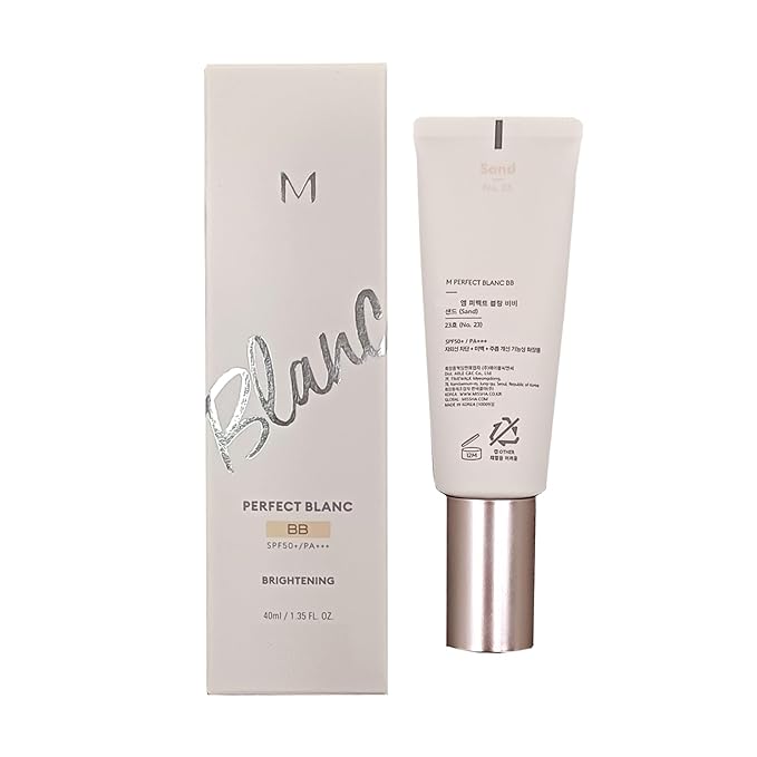 Moisturizing & Brightening Makeup for m.i.s.s.h.a M Perfect Blanc B.B Creams (1.35fl.oz.),No. 23 Sand