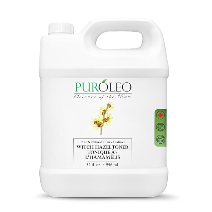 PUROLEO Witch Hazel Toner 32 Fl Oz/946 ML (Packed in Canada) Refresh and Revitalize Your Skin with | Premium Bottle | Luxury Skin Care Toner | Facial Toner for Postpartum & Skincare