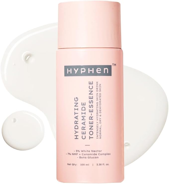 Hyphen 7% Ceramides-NMF Milky Face Toner Essence | 5% Glass Skin Blend of Rice Water, Oatmeal & Snow Mushroom Extracts |Hydrates & Nourishes| Alcohol Free Toner| for All Skin Types - 100ml