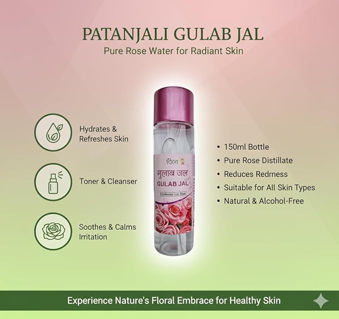 Gulab Jal Rose Water, Premium Natural Facial Toner, 120ml