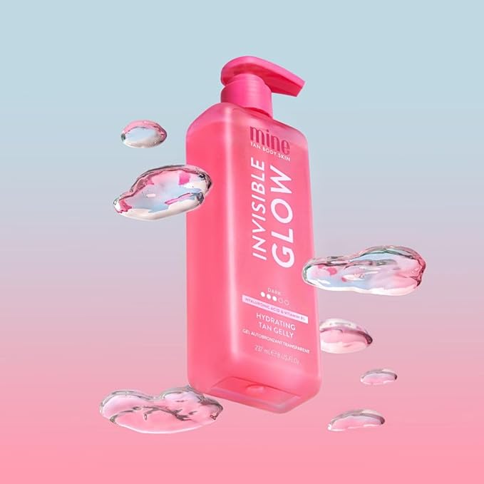 MineTan Clear Self Tanning Gel | Dark Invisible Tan Gelly - Best Transfer Free Sunless Tanner, Hydrating, Quick Apply, Hyaluronic Acid, Gives a Dark Bronze Skin Finish, Face & Body, 8 Fl Oz