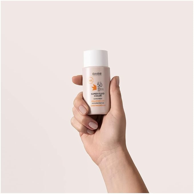 Babe Super Fluid Color Sunscreen SPF 50 – Tinted Facial Sunscreen – Lightweight, Non-Greasy, Broad Spectrum Protection – Suitable for Sensitive Skin – 50 ml