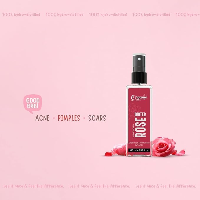 Organic-Need Rose Water – 100ml | Steam Distilled Gulab Jal | Natural Facial Mist & Skin Toner | for All Skin Types | Gentle Hydration & Refreshing Spray