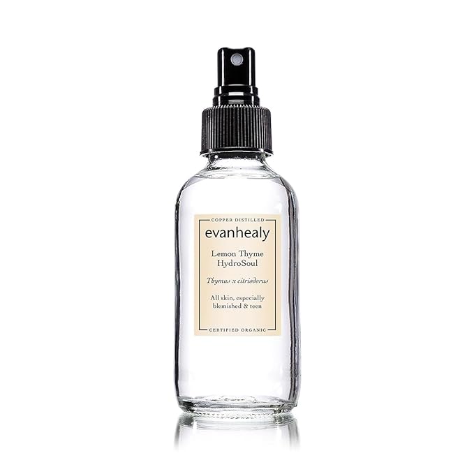 evanhealy Lemon Thyme HydroSoul | Copper Distilled Hydrosol | Purifying Facial Tonic | Organic Plant Face Toner | Purify & Decongest Blemished, Congested, Teen Skin