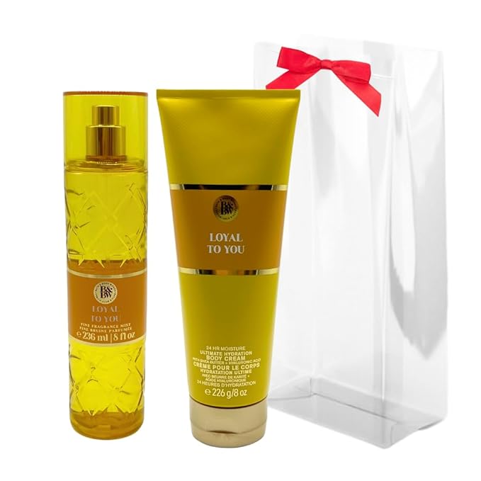 Bath & Body Works LOYAL TO YOU Fine Fragrance Mist & Ultimate Hydration Body Cream 2-piece Gift Set with a Red Bow for Holidays - Full Size