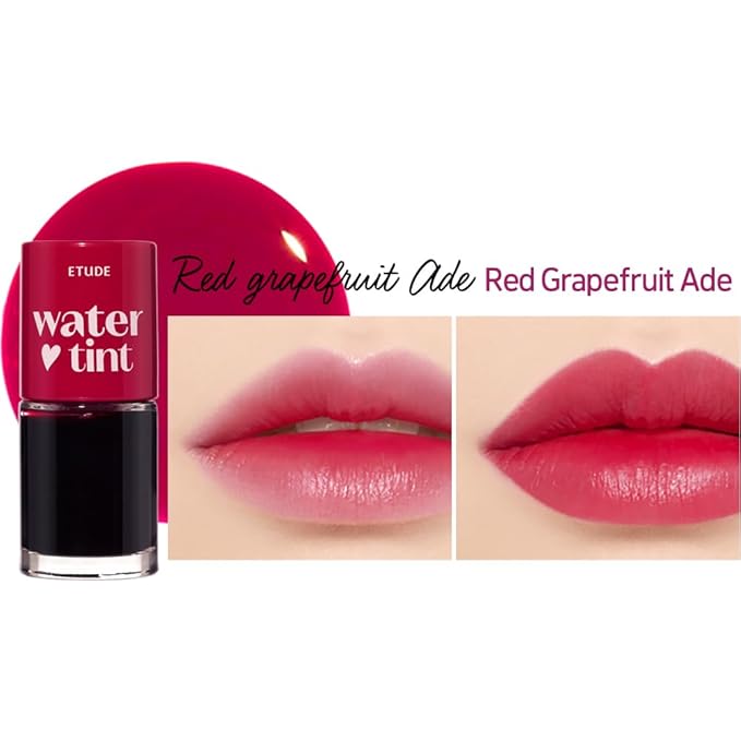 ETUDE Dear Darling Water Tint – Red Grapefruit Ade | Korean Lip Stain & Lip Tint for Hydrated Pink Lips, Smudge-Proof Long-Lasting Lip & Cheek Makeup | K-Beauty Gift, Stocking Stuffers