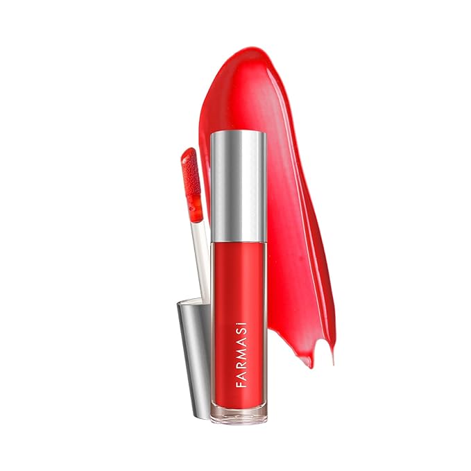FARMASi Tinted Lip Plumper, Plumping Lip Gloss, Promoting Natural Circulation for Fuller, Younger Looking Lips, Hydrating, High-Shine, Volumizes, Fiery