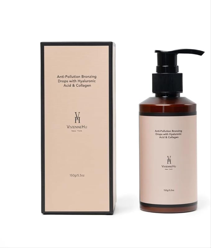 VivienneHu Bronzing Drops, 150g/5.3oz, with Hyaluronic Acid & Collagen, Vegan & Cruelty-Free, Liquid Bronzer, Creates A Sun-Kissed Glow, Pure Gold, Clean Clinical Skincare, Dermatologist-Tested