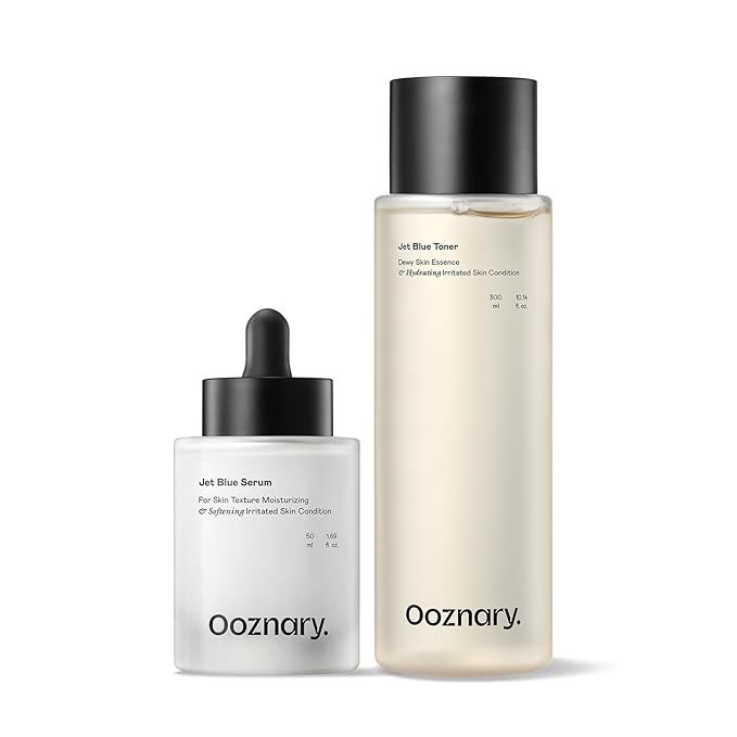 Jet Blue Serum + Toner Set: Hydrating Skincare Duo with 8 Hyaluronic Acids, 17 Amino Acids, and Panthenol for Smooth and Balanced Skin