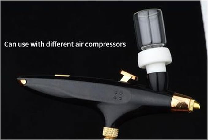 Respicefinem Oxygen Facial Airbrush Portable Makeup Skin Care Toner Nano Mist Sprayer Device Lady Gifts Black Set with Fine Atomization Non Slip Material Cordless Portable (Black)