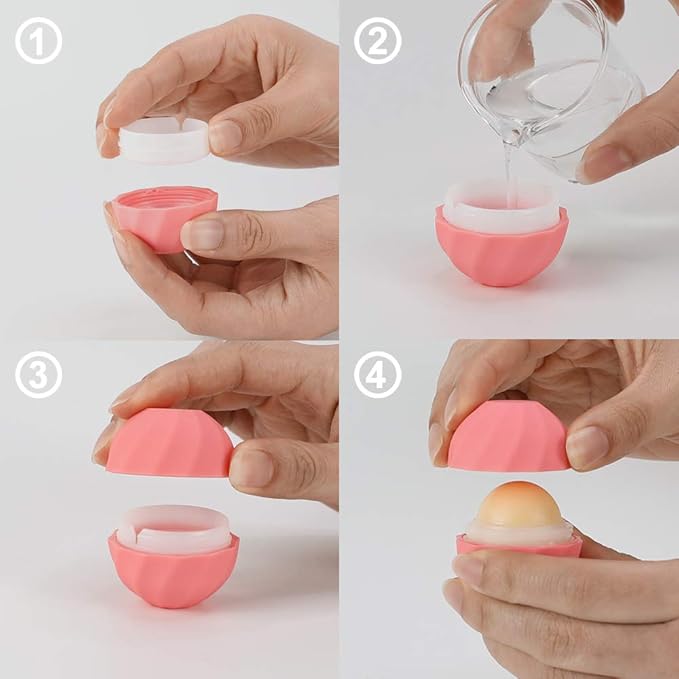 longway 0.24Oz (7ml) Empty Lip Balm Sphere Containers | Screw Cap Lipstick Tubes/Chapstick Tubes/Chapstick Holder for Lip Gloss & BPA FREE (Pack of 10, Pink)