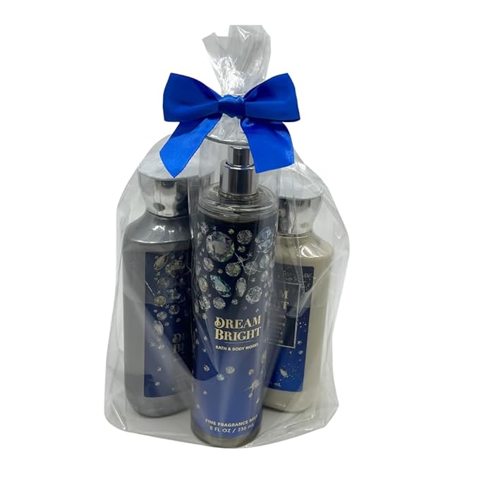 Bath & Body Works DREAM BRIGHT 3-piece Gift Set with a Blue Bow for Holidays & Gifts - Shower Gel, Mist & Body Lotion