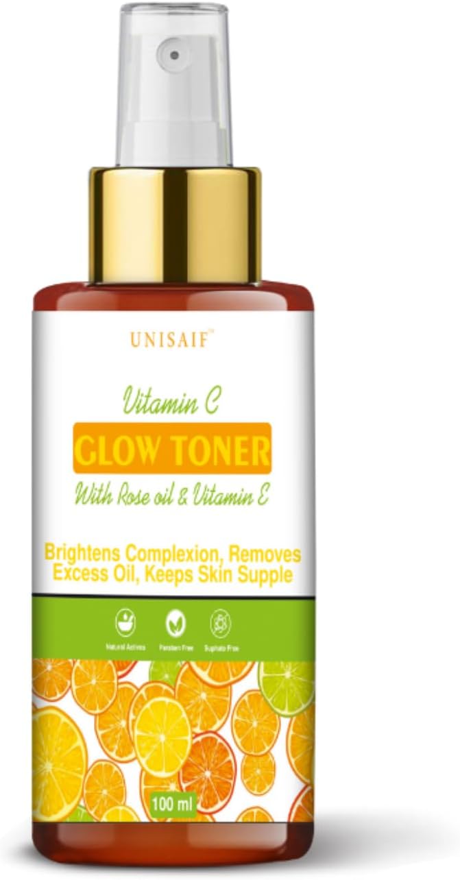Vitamin C Toner for Face – Vitamin C Glow Sensitive Skin Toner | Facial Toner for Brighter Smoother Skin | Face Toner for Women & Men (3.38Fl oz 100 ml)