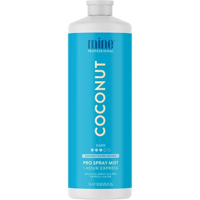MineTan Spray Tan Solution | Coconut - Fake Tanning Mist Best for Dark Bronzed Glow Skin Finish, Fast Drying, 1 Hour Express, Hydrating, Salon Professional Formula, Vegan, 33.8 Fl Oz