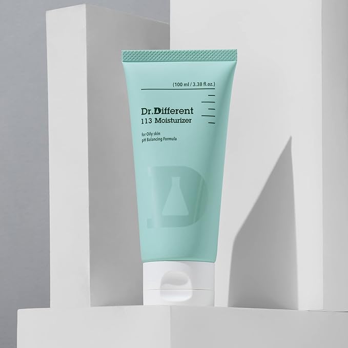 Dr.Different 113 Moisturizer - Sebum Control Face Moisturizer for Oily Skin, Pore Reducing and Trouble Care, Hypoallergenic Moisturizing and Soothing Facial Cream, 3.38 oz.