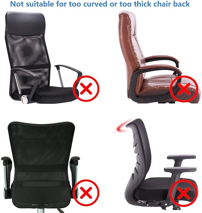 Office Chair Mesh Headrest Attachment Universal, Adjustable & Detachable Ergonomic Neck Support Cushion Clip On, Breathable Mesh Head Pillow Detachable (Sponge, Black)