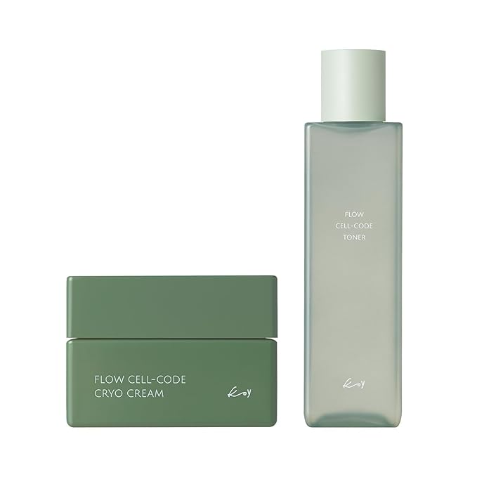 KOY Flow Cell-Code Toner & Cryo Cream Set | Hydrating Toner + Cooling Cream Duo | Smooth & Refresh Finish