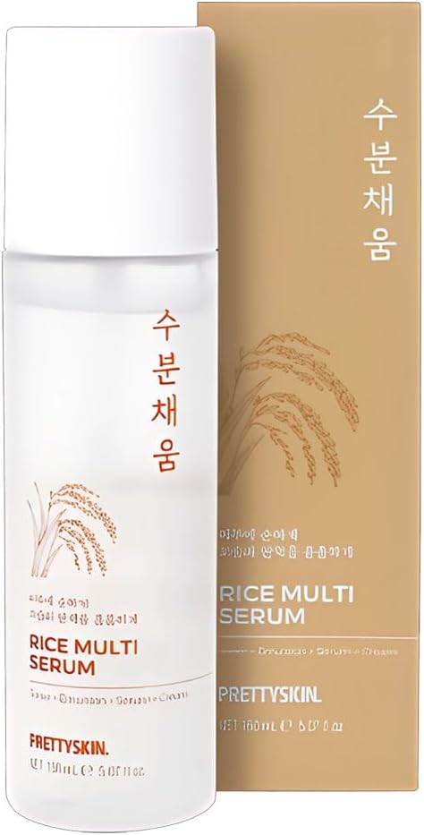 PRETTYSKIN Hydrating Rice Facial Serum with Rice Bran Water & Niacinamide – 4-in-1 Toner, Emulsion, Serum & Cream | Nourishing Daily Korean Skincare for Sensitive and Dry Skin 5.07 fl oz (Rice)