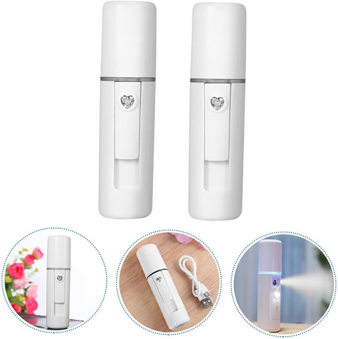2pcs Skin Care Facial Steamer Mist Sprayer Face Humidifier Tool for Rosacea Essence Toner Mist Long-Lasting Moisture Beauty Tool for Ages