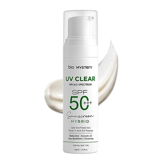 Clear Face Sunscreen Lotion for Acne-Prone Skin | Hybrid Broad Spectrum SPF 50+++ | Lightweight, Non-Greasy & Matte Finish | Daily Facial Sunscreen Oily & Sensitive Skin | 50ml / 1.76 floz