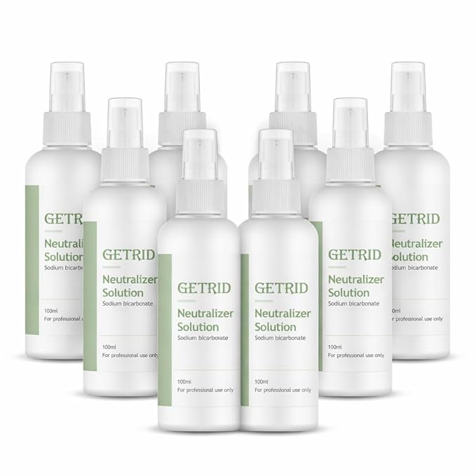 Getrid Chemical Peel Neutralizer Spray (100 ml / 33.8 fl oz) - Pack of 8 Value Pack pH Balancing Sodium Bicarbonate Mist for Skin Care - Hydrating Toner for Facial Peels