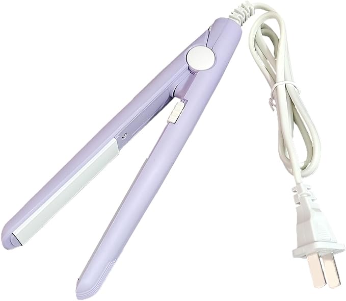 Mini Hair Straightener Hair Flat Iron (Purple) 100-240V 20W US Plug Hair Flat Iron Ceramic Tourmaline Plate 1m Wire Length with Storage Box